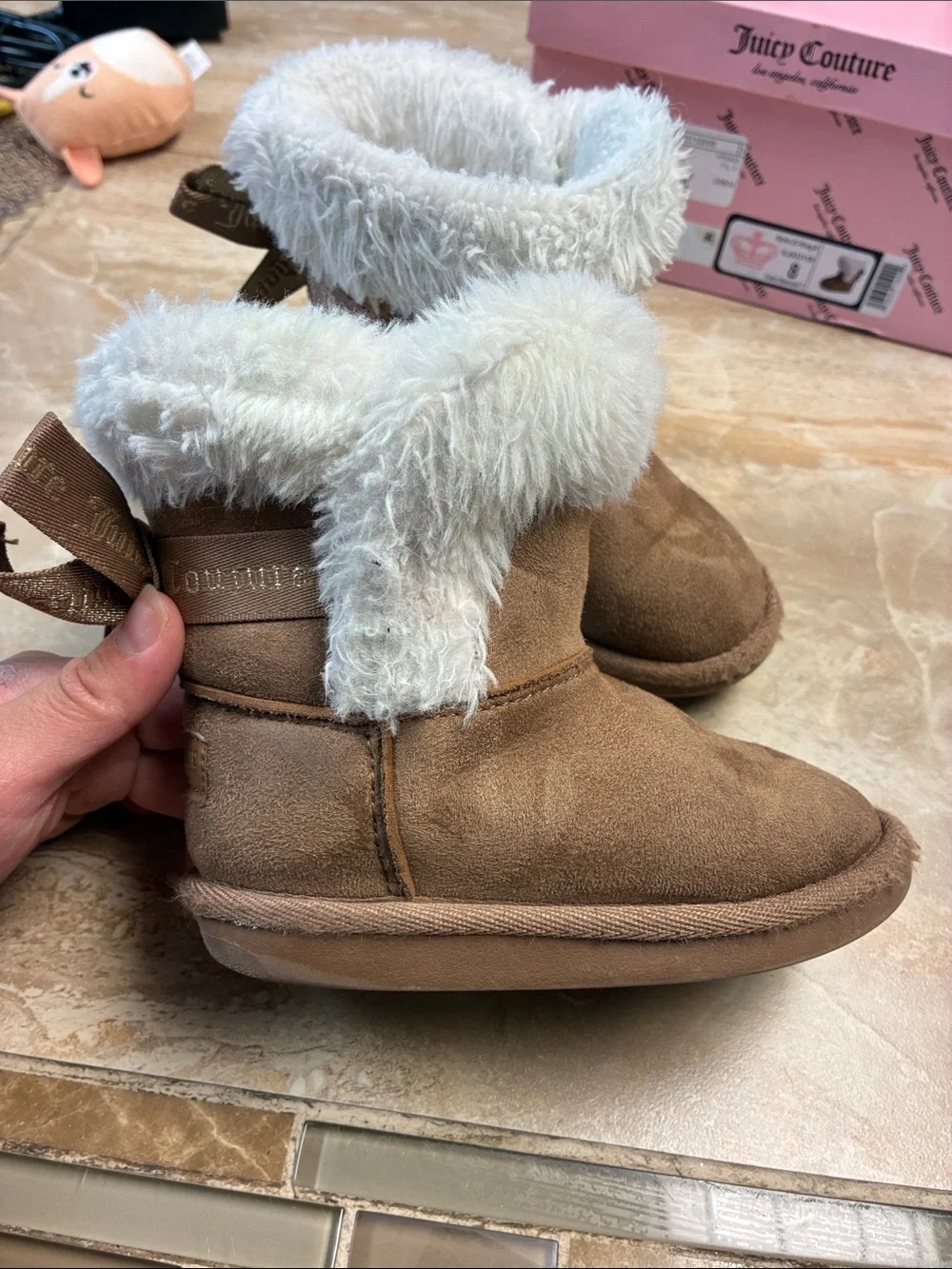 Toddler size 8 Juicy Couture King Girls Faux Fur Cold Weather Boots